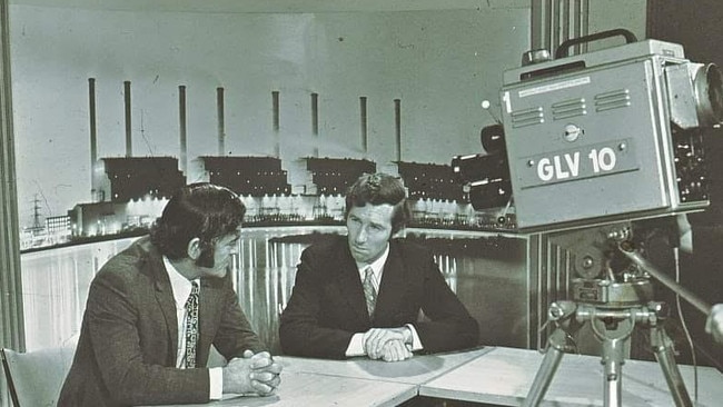 GLV10 sports presenter, Graeme Eddy, right, and panel member Frank Munro. Picture: Supplied