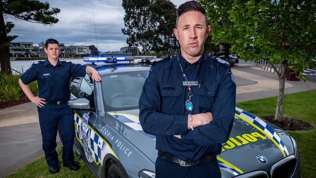 Acting Sergeant Daniel Allen and Acting Senior Sergeant Nick Di Mieri will take part in Operation Ricketier. Picture: Jake Nowakowski