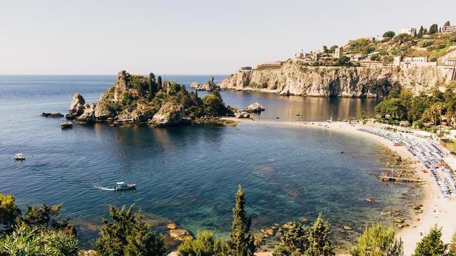 Italy, Sicily, Taormina, Elevated view over Isola BellaPhoto - GettyEscape 10 March 2024Deals cover story