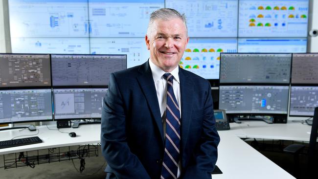 Santos managing director Kevin Gallagher in a control room at their Adelaide headquarters.Picture: Mark Brake