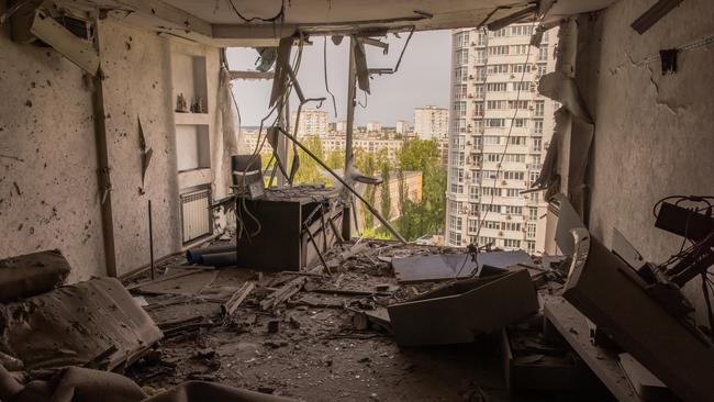 Damage from Russian drones in central Kyiv Picture: Getty Images.