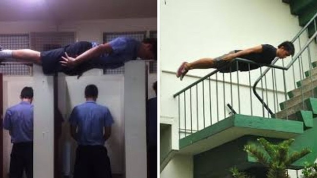 The Planking Challenge: Involved participants lying face down, with arms to their sides in bizarre and risky locations for comedic effect. A 20-year-old Aussie died falling from a seventh-floor balcony in 2011, and there were reports of numerous fatal accidents due to people attempting to plank on moving cars. Picture: Instagram
