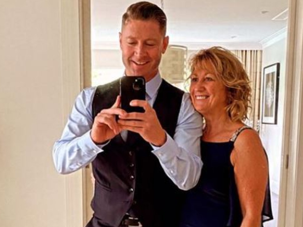 Michael Clarke with his mother.