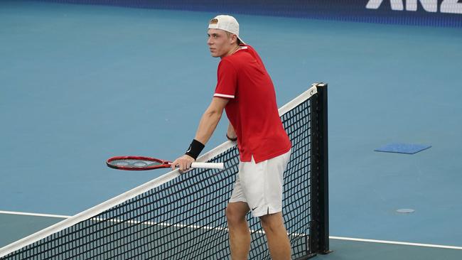 Denis Shapovalov told a Serbian heckler off. Picture: AAP/Mark Evans