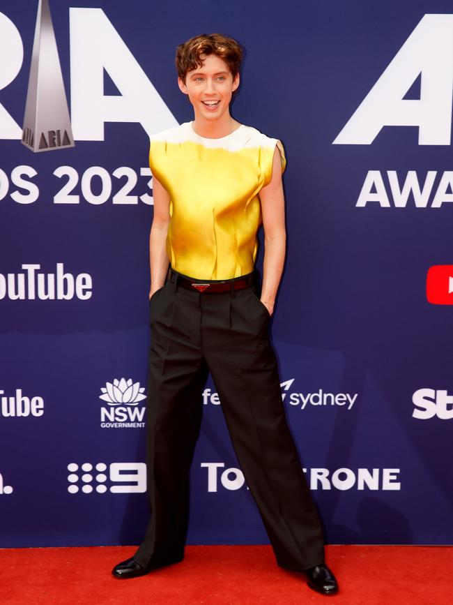 SYDNEY, AUSTRALIA - NewsWire Photos NOVEMBER 15, 2023: Troye Sivan walks the red carpet at the 2023 ARIA Awards at the Hordern Pavilion on Wednesday. Picture: NCA NewsWire / Nikki Short