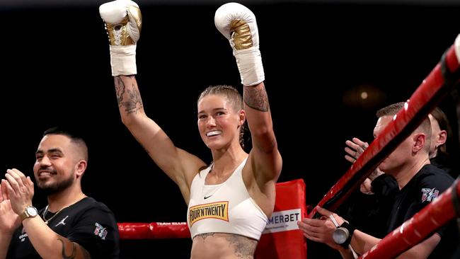 Tayla Harris is determined to juggle footy and boxing. (Photo by Kelly Defina/Getty Images)