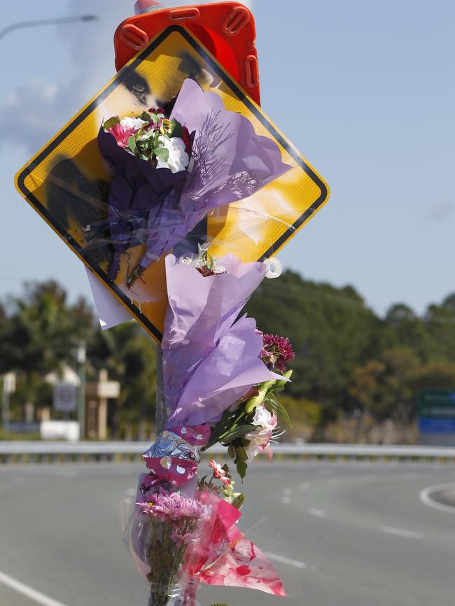 A roadside shrine was erected over night at the site of an accident on Nerang-Broadbeach Road which killed 18 year-old Bodie Apps. Photo: supplied