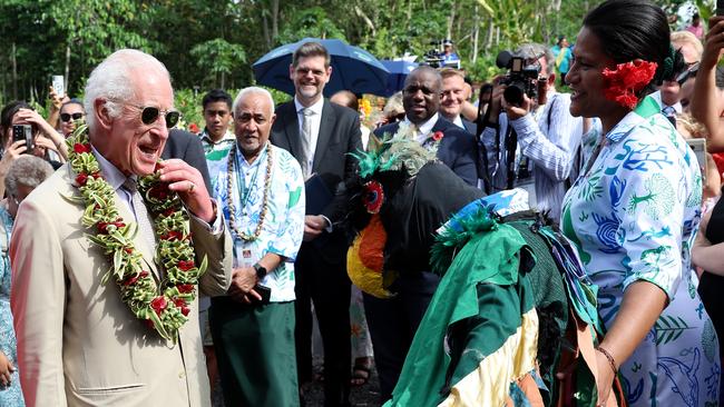 Charles at The King’s Garden in the grounds of the Robert Louis Stevenson Museum in Apia. Picture: Getty Images