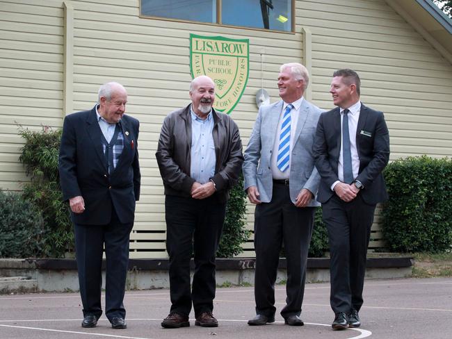 (L-R) Former principals John Emerton, Alan Wort, Ross Hallaways with current principal Peter Graham. Picture: Mark Scott