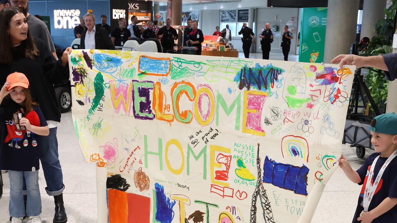 Queensland Olympians arriving home to Brisbane, Airport. Picture: Liam Kidston