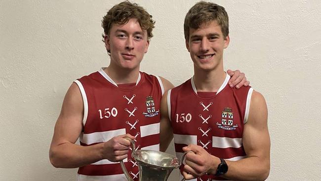 Prince Alfred College on-baller Hughen Wissman (right) is already surpassing expectations in 2022. Picture: Prince Alfred College