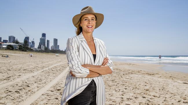 Australian film star Rachel Griffiths at Mermaid Beach. Picture: Jerad Williams