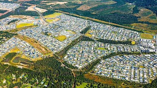 Lendlease’s Yarrabilba housing estate which has been plagued by traffic issues. Picture: The Australian