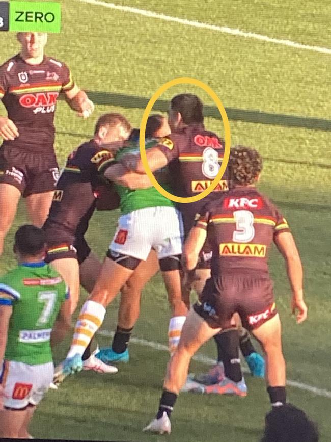 Moses Leota in last year's Penrith jersey. Pic: Fox League