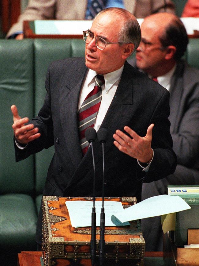 Former Prime Minister John Howard in a special address to Parliament announcing his intentions on reforming Australia’s gun laws in 1996.