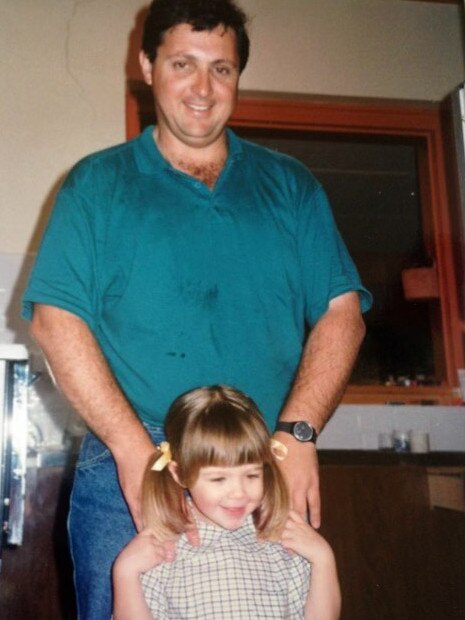 Emma Freedman as a child with her father Lee Freedman who is a renowned racehorse trainer