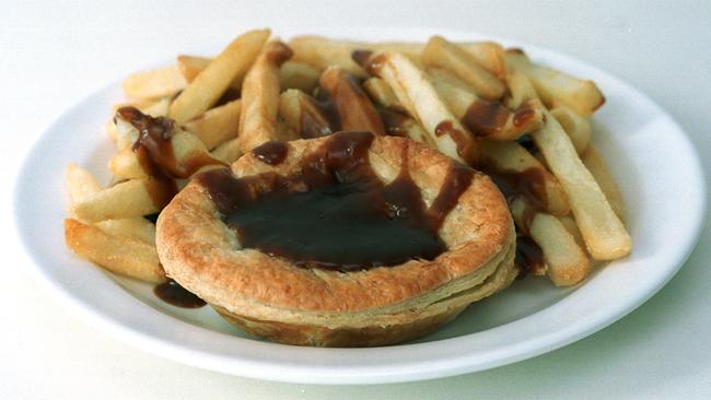 The traditional meat pie, tomato sauce and chips, haven’t been left out.