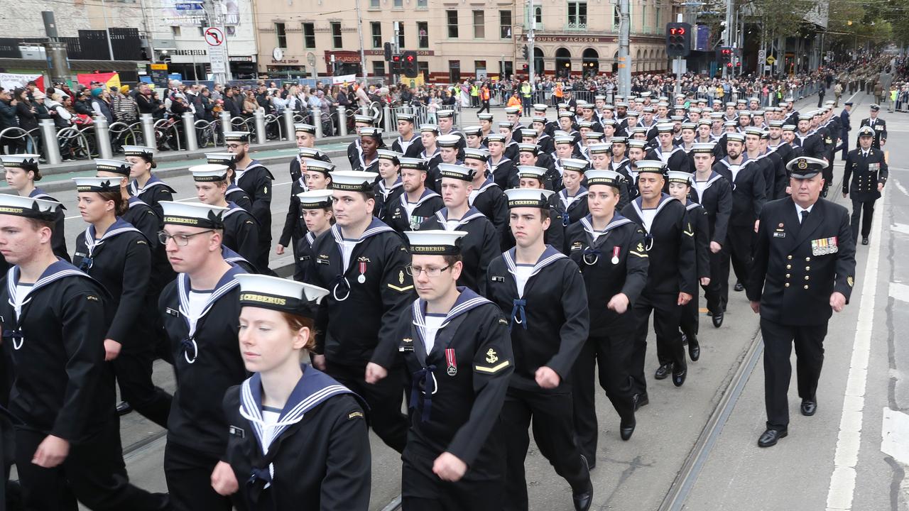 Current servicemen and women also took part in the Anzac Day march in Melbourne. Picture: NCA NewsWire / David Crosling