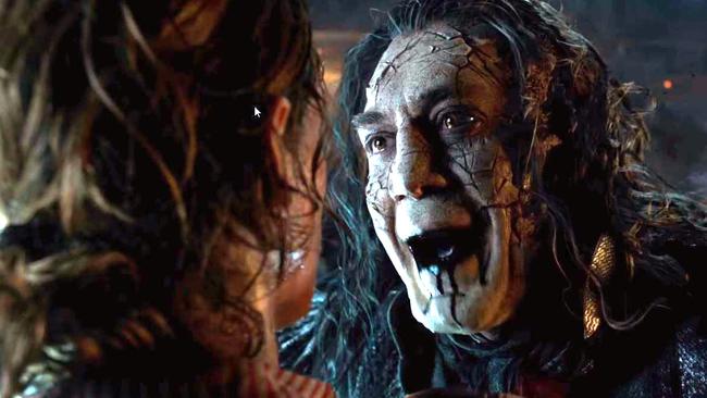 The Aussie actor faces off with some creepy looking folks in Pirates of the Caribbean: Dead Men Tell No Tales.