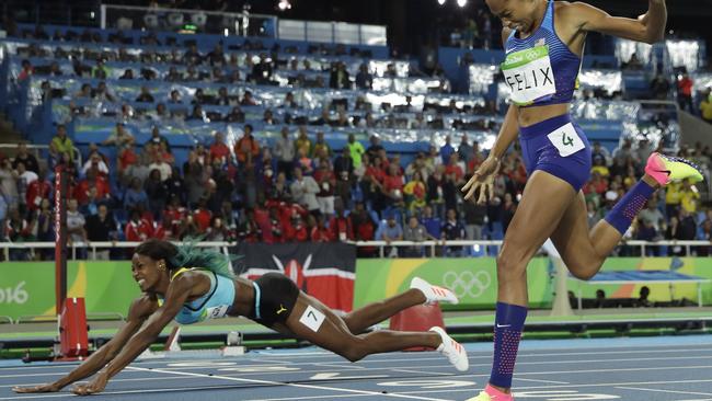 Falling ... Photo: AP Photo/Matt Slocum