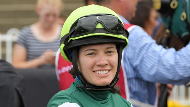 Jockey Jess Taylor rides Skye’s Legacy for trainer Theresa Bateup. Picture: AAP Image