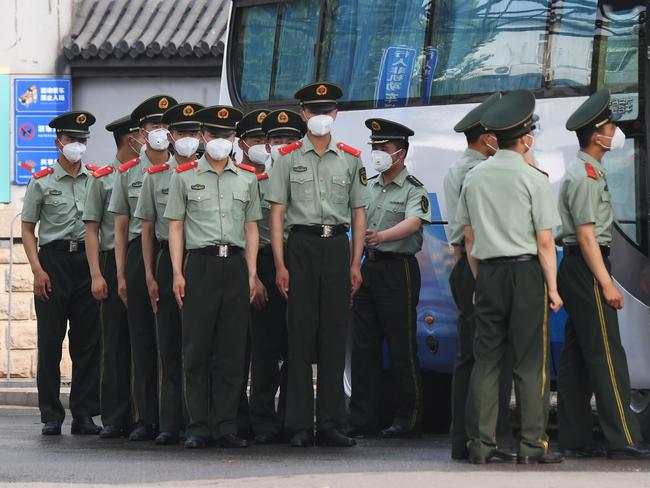 Chinese paramilitary police in Beijing. Picture: AFP