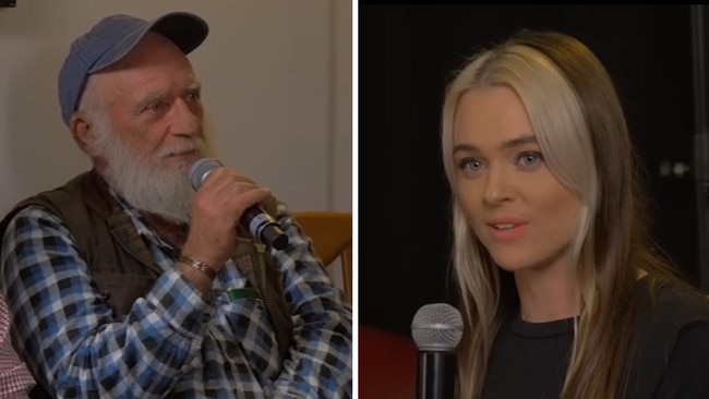 West Australian dairy farmer John Martin and vegan activist Tash Peterson participated in a heated debate. Picture: YouTube / @hamstarist