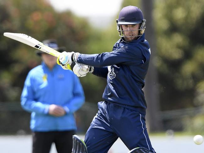 Carlton’s Mackenzie Harvey scored his maiden Premier hundred. Picture: Andy Brownbill