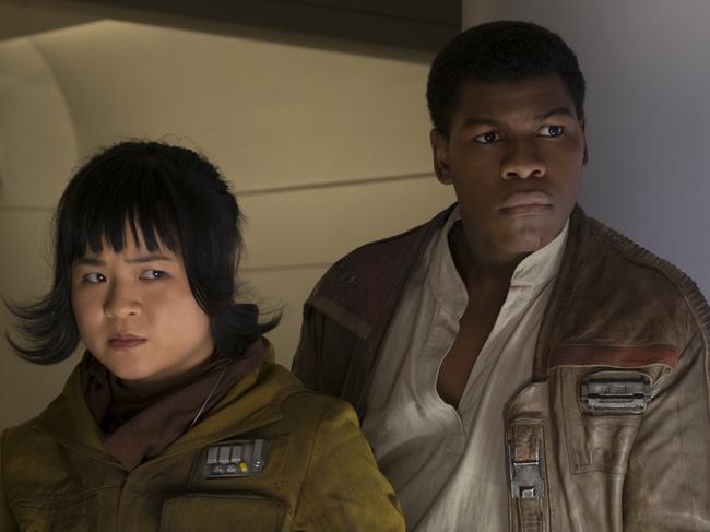 Rose (Kelly Marie Tran) and Finn (John Boyega) in The Last Jedi. Some long-term fans were not impressed by her character. Picture: David James