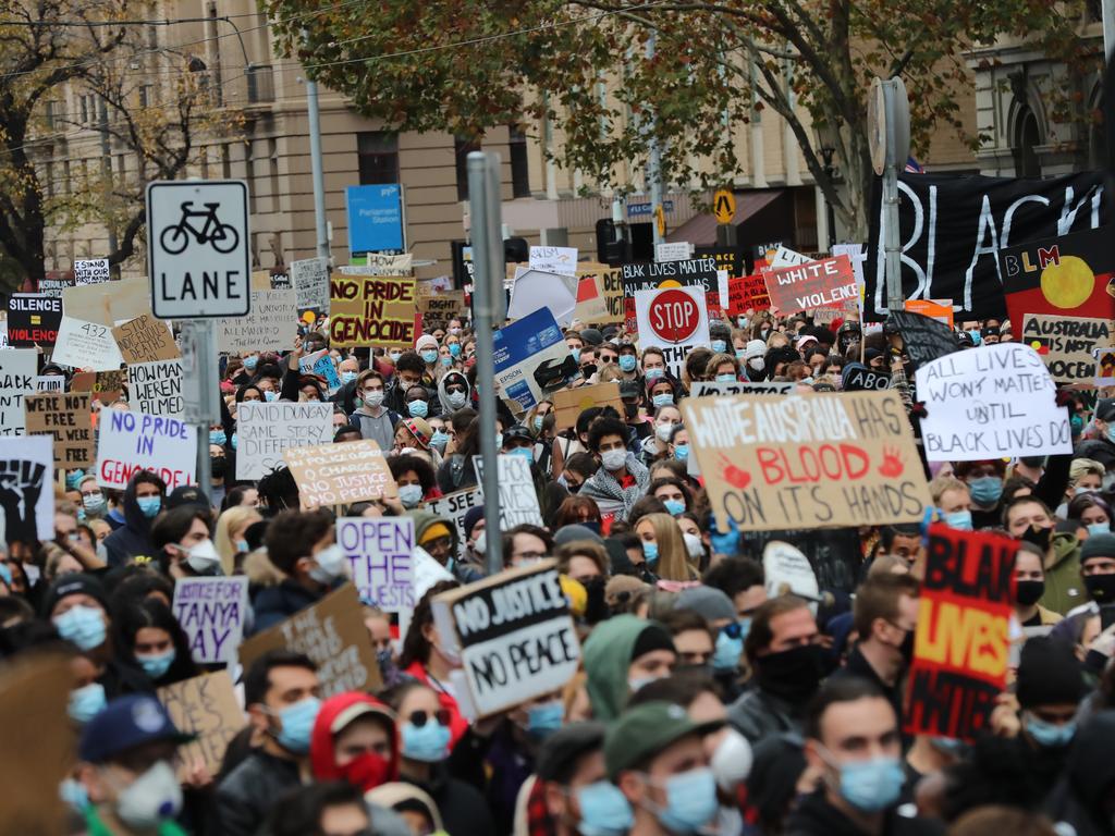 Black Lives Matter protest in Melbourne. Picture: Alex Coppel