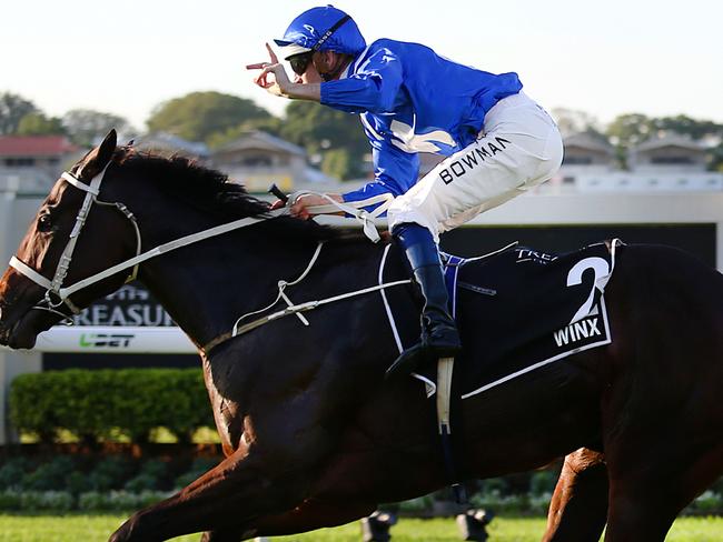 SMSPORTS_Race 7 Oaks Winner WINX, ridden by Hugh Bowman, trained by Chris J Waller and owned by Debbie Kepitis Saturday May 30th, 2015