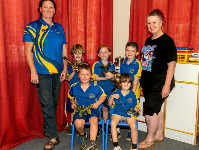 Eungella State School Prep Back Row: Teacher Aide Miss Elo, Harold, Kassima, Thomas Teacher Aide Miss Mellie Front Row: Zavier, Delta Picture: Michaela Harlow