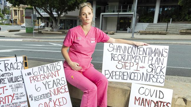 Former Registered Nurse Ella King outside Queensland Children's Hospital in South Brisbane, Friday, January 5, 2024 – Picture: Richard Walker