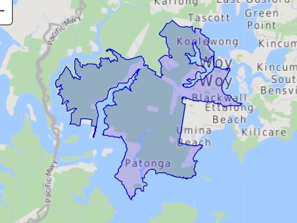 Central Coast 2256 postcode. Picture: 2016 Census