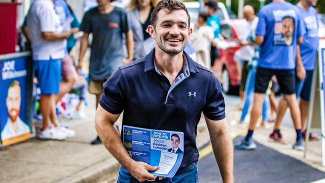 Murder-accused Ryan Bayldon-Lumsden at the Arundel State School.Picture: Nigel Hallett