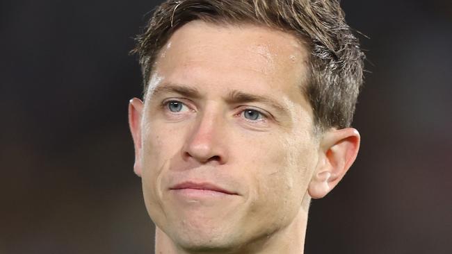 SYDNEY, AUSTRALIA - MAY 20: Craig Goodwin of Adelaide United warming up prior to play during the second leg of the A-League Men's Semi Final between Central Coast Mariners and Adelaide United at Industree Group Stadium, on May 20, 2023, in Sydney, Australia. (Photo by Scott Gardiner/Getty Images)