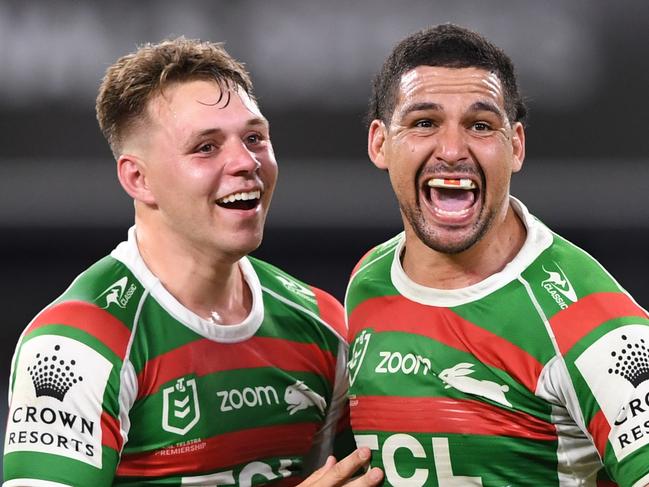 NRL 2021 QF Penrith Panthers v South Sydney Rabbitohs - Blake Taaffe Cody Walker NRL PHOTOS