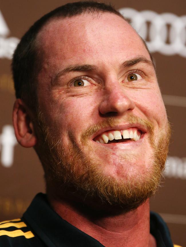 Roughead all smiles when he was unveiled as the Hawks’ new captain. Picture: Michael Klein