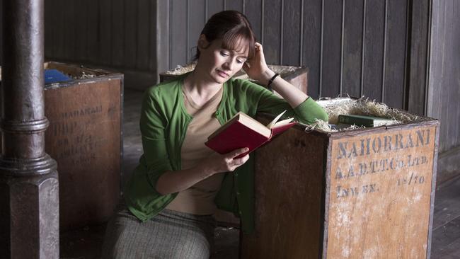 Emily Mortimer in a high-octane action sequence from The Bookshop (2018). Source — Transmission Films