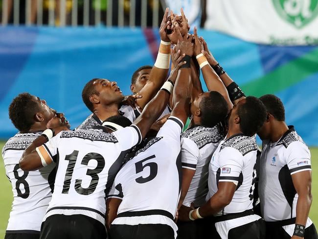 The first ever gold medal for Fiji. Picture: Adam Head