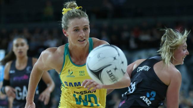 Gabi Simpson in action for Australia against New Zealand on Thursday night.