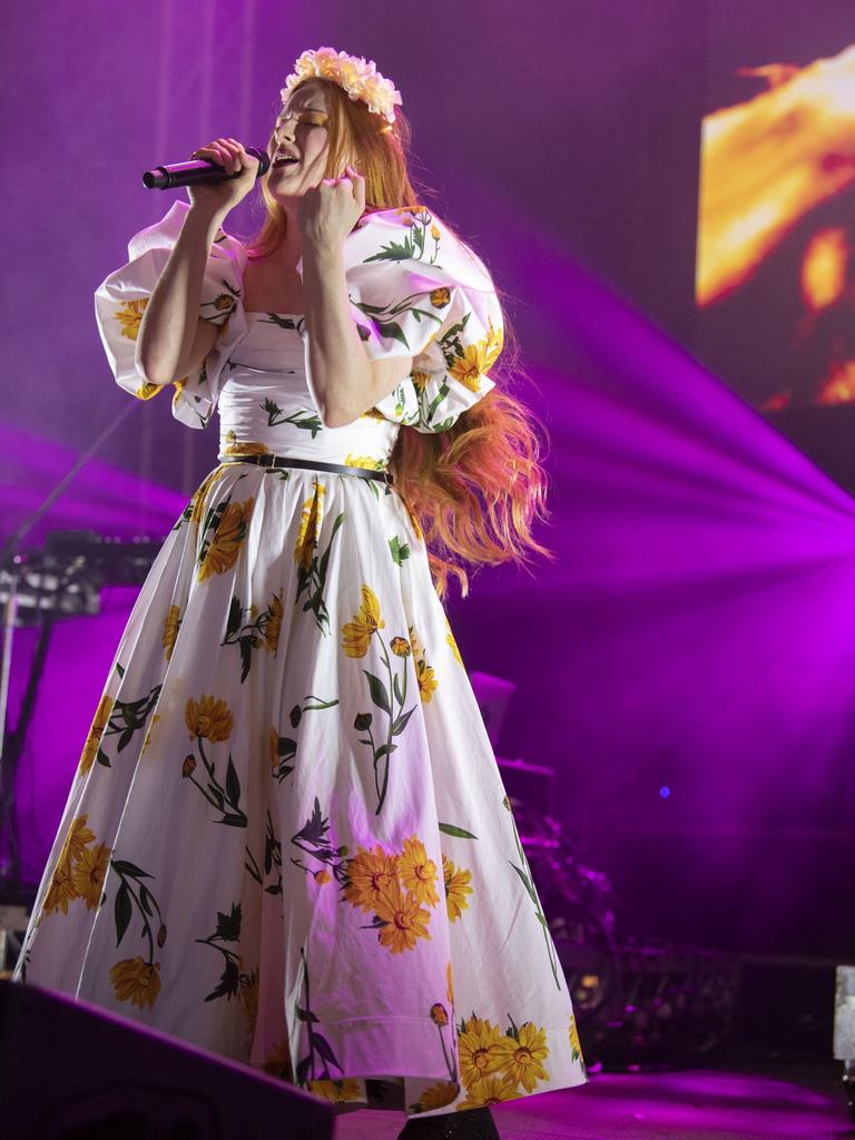 Friday nights headline act Vera Blue performs at the Toowoomba Carnival of Flowers Festival of Food and Wine. Friday, September 9, 2022. Picture: Nev Madsen.