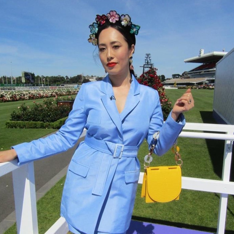 MasterChef's Melissa Leong has chosen a powder blue suit to celebrate. Picture: Instagram/Channel10