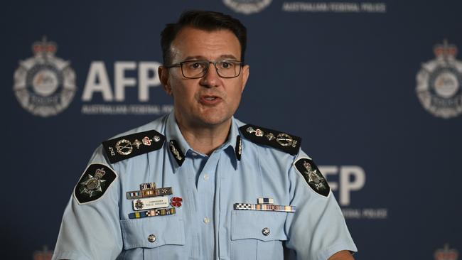 AFP Commissioner Reece Kershaw on Friday. Picture: NCA NewsWire / Martin Ollman