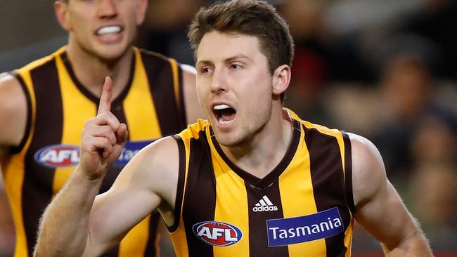 Hawk hard man Liam Shiels believes his side can beat anyone in the finals. Picture: AFL Media/Getty Images