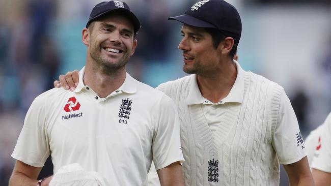 It was quite a game for Jimmy Anderson and Alastair Cook. Picture: AFP.