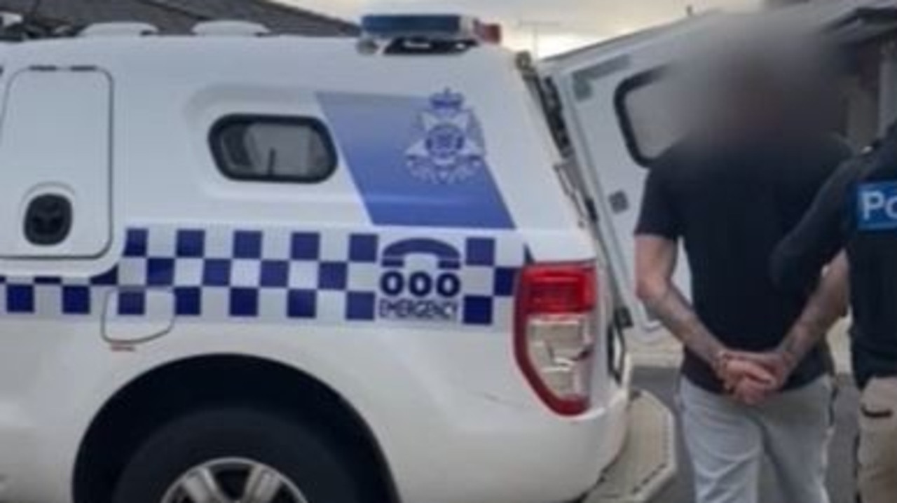 A 27-year-old man is arrested at a Fischer Street address in Torquay today in relation to an alleged shooting in Whittington on March 22. Photo: Victoria Police.