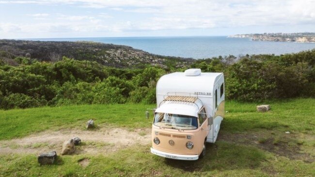 VW Kombi camper “Tully”, on Sydney’s  Northern Beaches, is among vans available through Camplify.