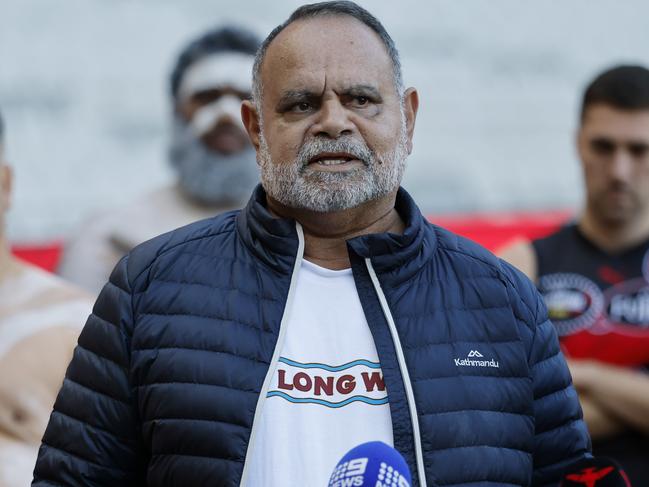 NCA. MELBOURNE, AUSTRALIA. May 21st, 2025 . Dreamtime at the G press conference at the MCG. Michael Long at todays press conference.           . Picture: Michael Klein