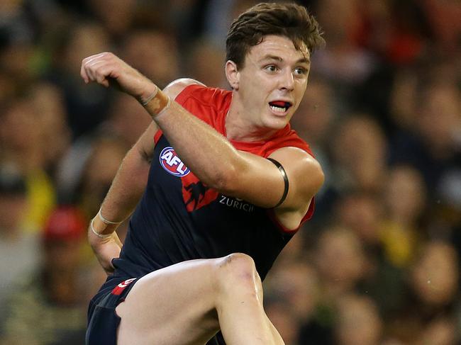 AFL Round 5. 24/04/2018. Melbourne v Richmond at the MCG.  Melbourne's Jake Lever     . Pic: Michael Klein